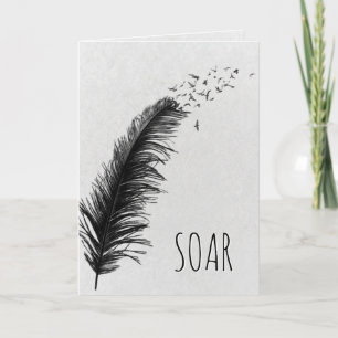 Carte Anniversaire Météo Noire avec Oiseaux Tournants