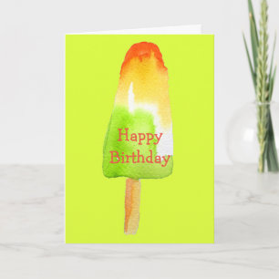 Carte Anniversaire mignon de l'aquarelle d'été