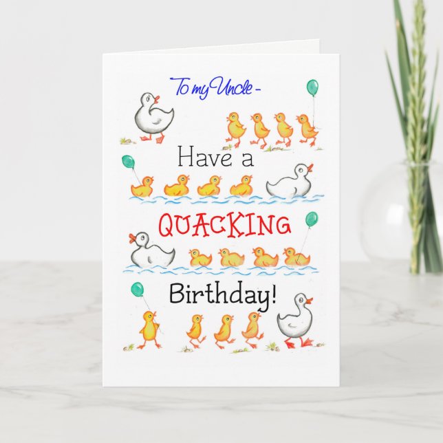 Carte Anniversaire mignon de Quacking de canetons (Devant)