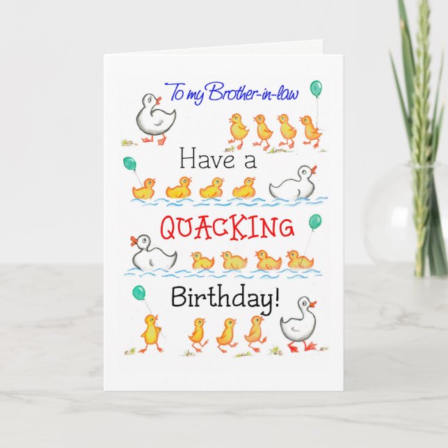 Carte Anniversaire mignon de Quacking de canetons, (Devant)