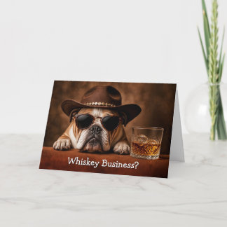 Carte Anniversaire Mignon et Drôle Country Western Bulld