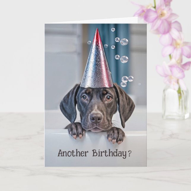 Carte Anniversaire mignon Pointeur à courte distance ave (Orchidée)
