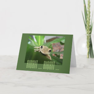 Carte Anniversaire, mignonne grenouille souriante.