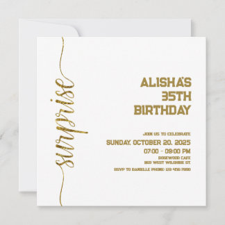 Carte Anniversaire minimaliste Gold surprise