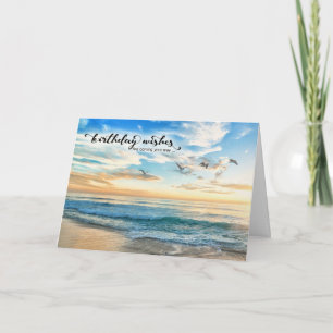 Carte Anniversaire Missing You Beach Sunset