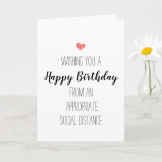 Carte Anniversaire moderne minimaliste distance sociale
