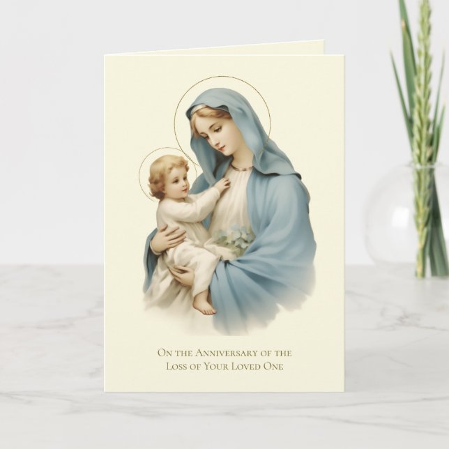 Carte Anniversaire Mort aimée One Mary Jesus (Devant)