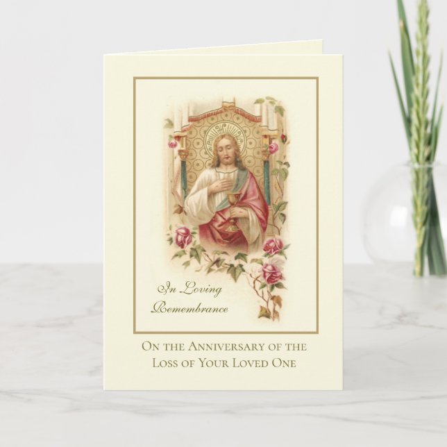 Carte Anniversaire Mort aimée Un Sacré Coeur Jésus (Devant)