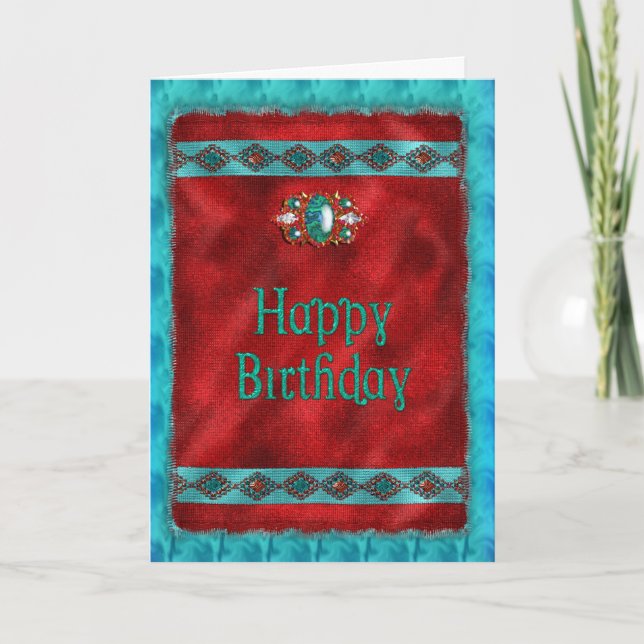 Carte Anniversaire - Natif américain - style du (Devant)