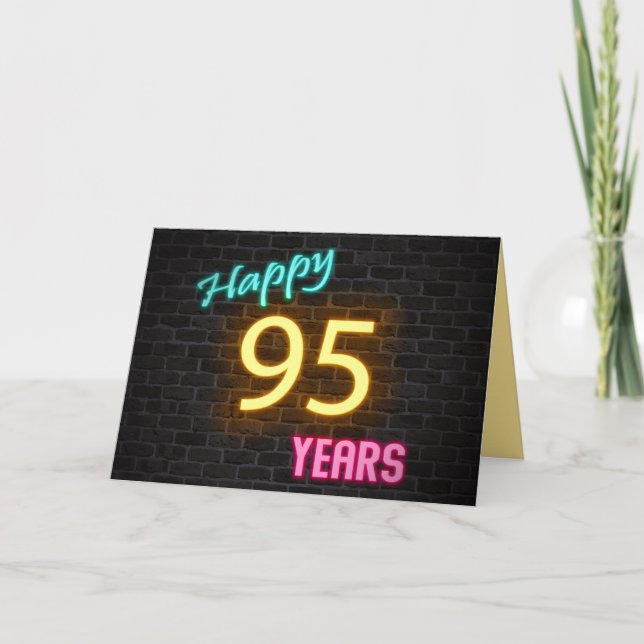 Carte Anniversaire néon 95 signe en brique (Devant)