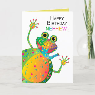 Carte Anniversaire, Nephew, Frog, Collection Kaleidoscop