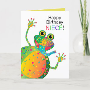 Carte Anniversaire, Nièce, Grenouille, Collection Kaleid