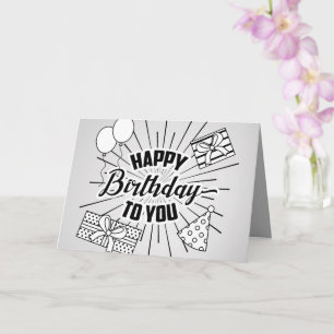 Carte Anniversaire noir et blanc