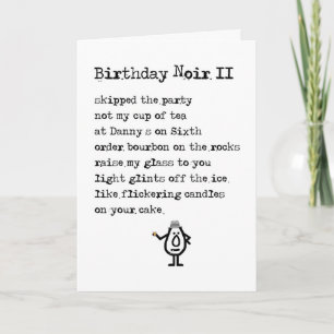 Carte Anniversaire Noir II Un Poème D'Anniversaire Drôle