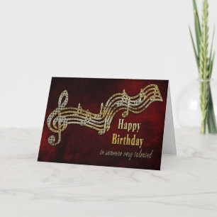Carte Anniversaire - Notes musicales