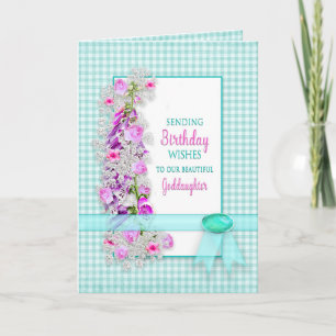 Carte Anniversaire, NOTRE Marraine, Fleurs de jardin, Vi