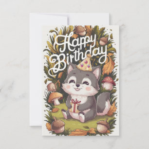 Carte Anniversaire numérique Boho Pretty Wolf