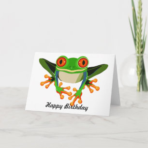 Carte Anniversaire observé par rouge de grenouille