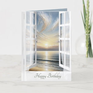 Carte Anniversaire Ocean Sunrise Fenêtre