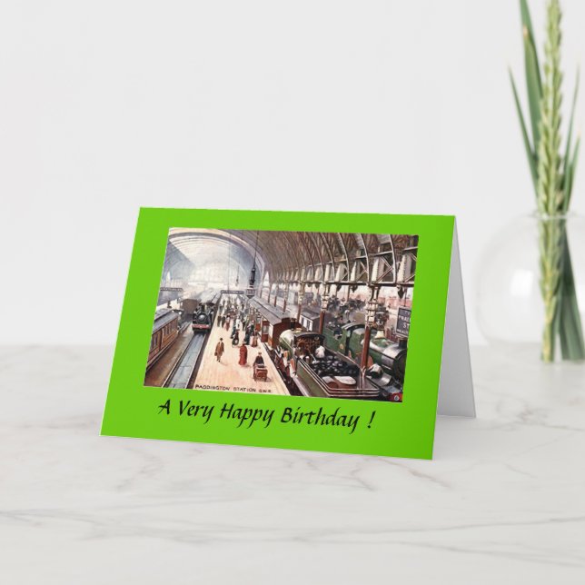Carte Anniversaire - Paddington Station, Londres (Devant)