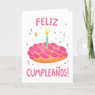 Carte Anniversaire Pan Dulce Concha en espagnol