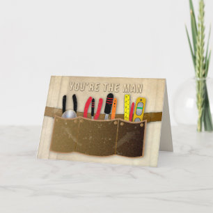 Carte Anniversaire, papa, ceinture d'outils et outils