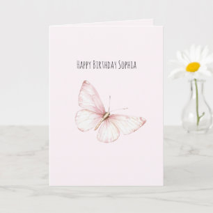 Carte Anniversaire Papillon Rose Joli