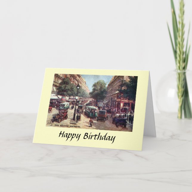 Carte Anniversaire - Paris, Blvd Monmartre (Devant)