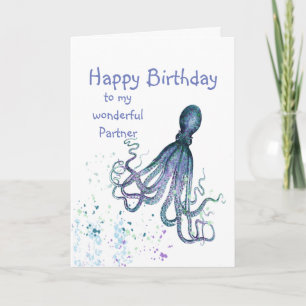 Carte Anniversaire Partenaire Amusants Romantique Octopu
