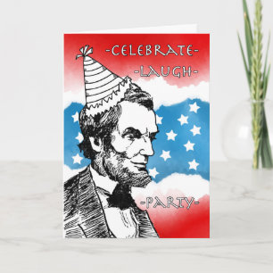Carte Anniversaire patriotique avec Abraham Lincoln en C