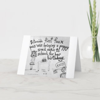 Carte Anniversaire Pavot Graine Gâteau Faux Pas