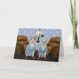 Carte Anniversaire personnalisable de chats amusants