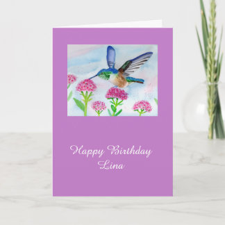 Carte Anniversaire personnalisable de colibri