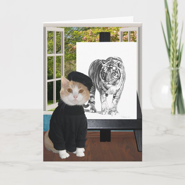Carte Anniversaire personnalisable pour l'artiste et (Devant)