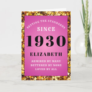 Carte Anniversaire personnalisé 1930 Parties scintillant