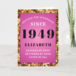 Carte Anniversaire personnalisé 1949 Parties scintillant