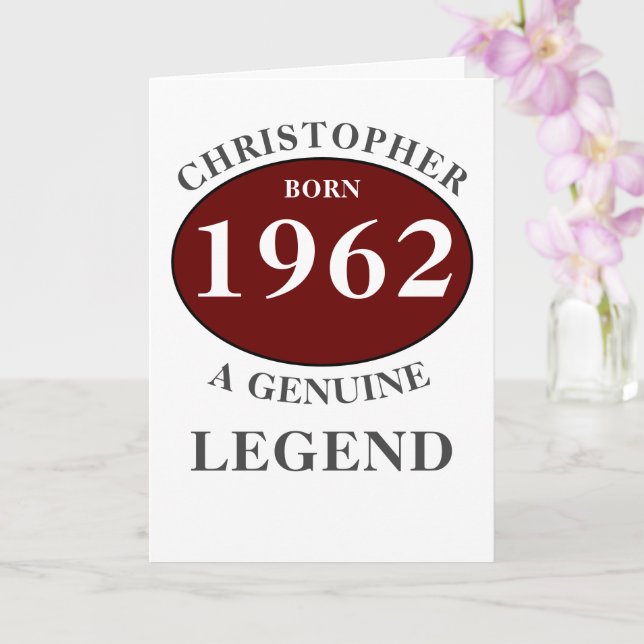 Carte Anniversaire Personnalisé Ajouter Nom Année de Nai (Orchidée)