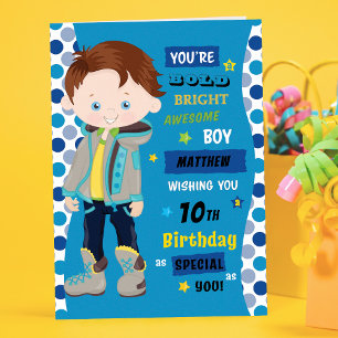 Carte Anniversaire personnalisé - Brunette Boy