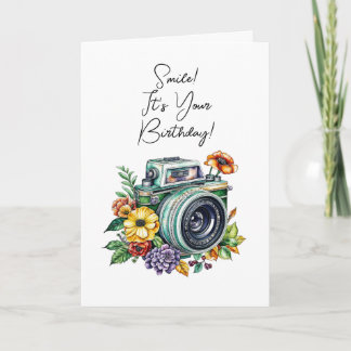 Carte Anniversaire personnalisé | Caméra Vintage