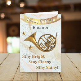 Carte Anniversaire personnalisé de French Horn Music Lov