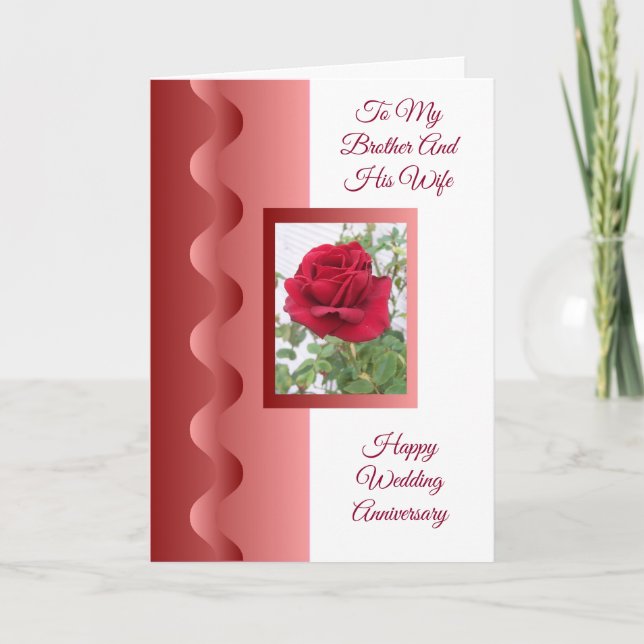 Carte Anniversaire Personnalisé De Frère Et Femme rose (Devant)