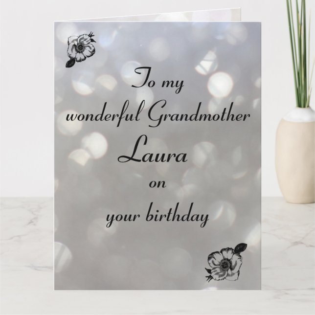 Carte Anniversaire personnalisé de grand-mère (Devant)