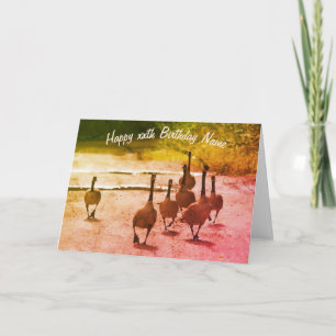 Carte Anniversaire personnalisé de la famille des oies d