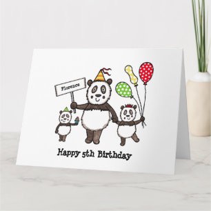 Carte Anniversaire personnalisé de la fête du Panda