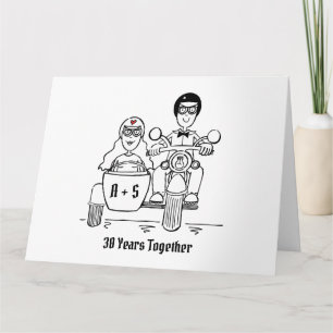 Carte Anniversaire personnalisé de la moto et de Sidecar