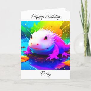 Carte Anniversaire personnalisé de l'enfant Axolotl