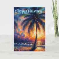 Anniversaire personnalisé de palmier tropical