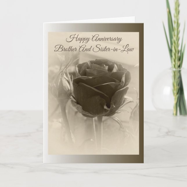 Carte Anniversaire Personnalisé De Rosebud Frère Et Femm (Devant)