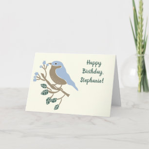 Carte Anniversaire personnalisé du bleuet et des bleuets