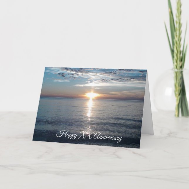 Carte Anniversaire personnalisé Ocean Sunset Beach (Devant)